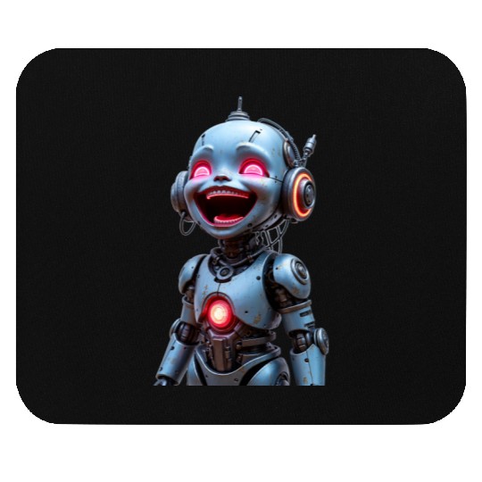 Scrap Metal Robot Baby huge smile Mouse Pads