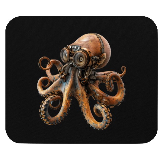 Steampunk Octopus, Steampunk Sci-Fi Mouse Pads