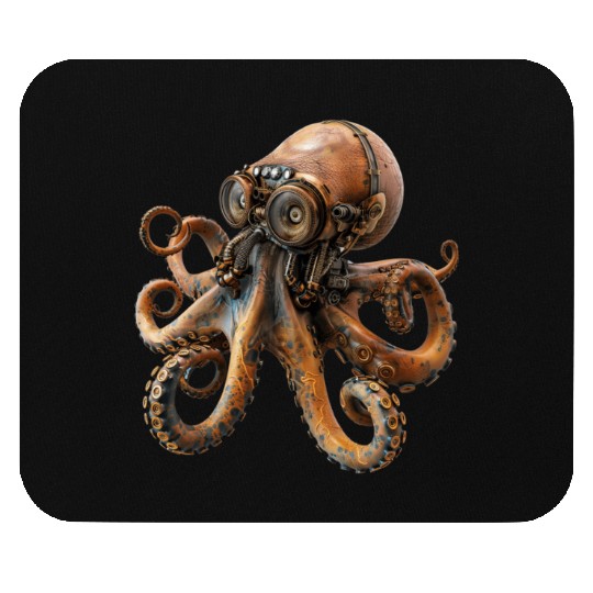 Steampunk Octopus, Steampunk Sci-Fi Mouse Pads