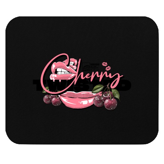 TWISTED CHERRY - Lips Logo (light pink/black) Mouse Pads