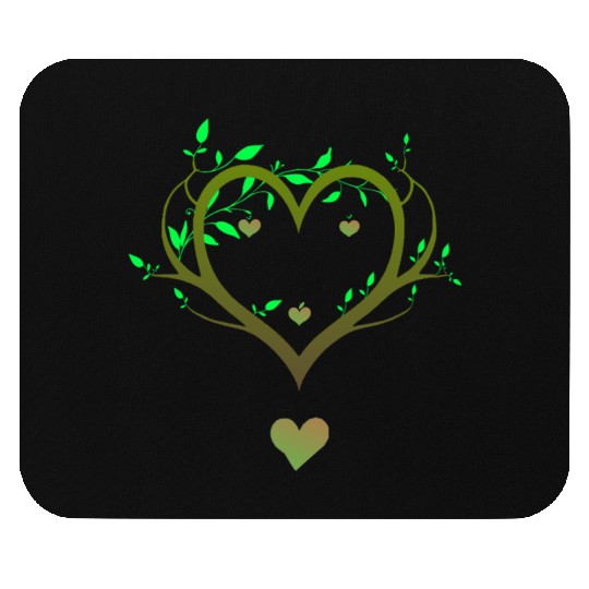 Nature Heart Tree | Green Love Botanical Art Mouse Pads