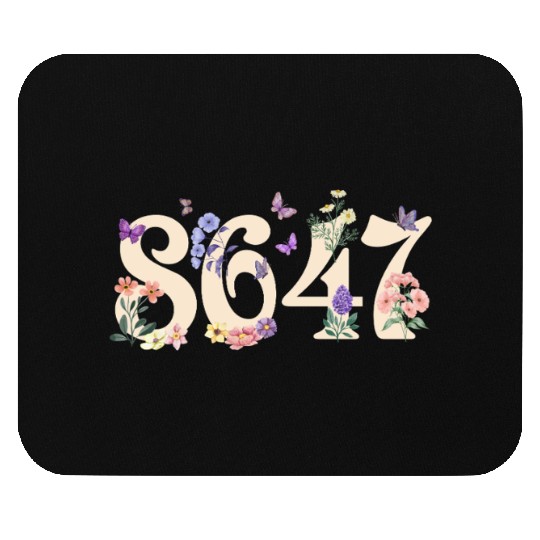 Floral Numerals with Butterflies Mouse Pads