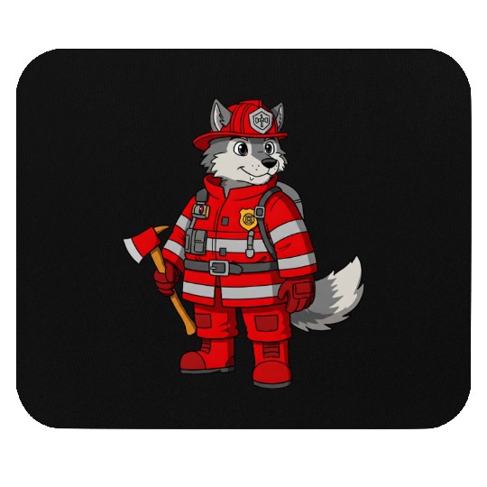 Furry fireman Mouse Pads