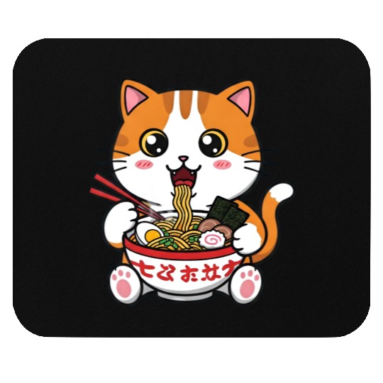 Kawaii Ramen Cat Mouse Pads