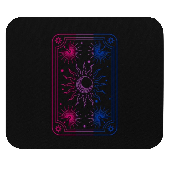 Mystical Tarot Card Sun in Bisexual Flag Colors Mouse Pads