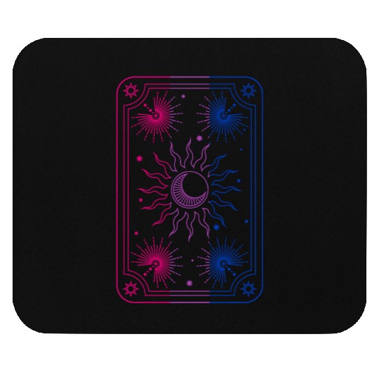 Mystical Tarot Card Sun in Bisexual Flag Colors Mouse Pads