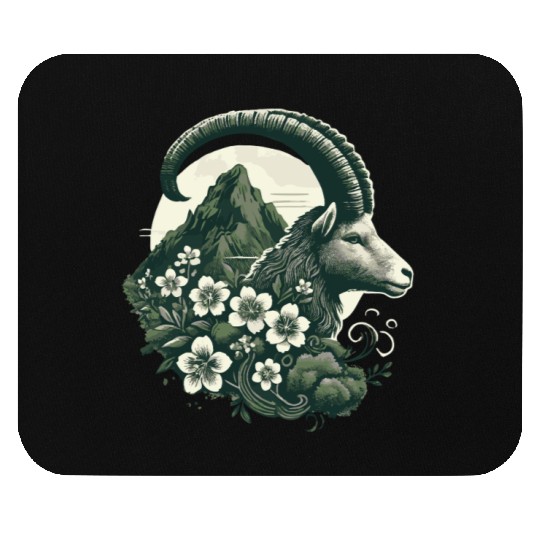 Capricorn Zodiac Sign - Mountain Goat Astrology Mouse Pads