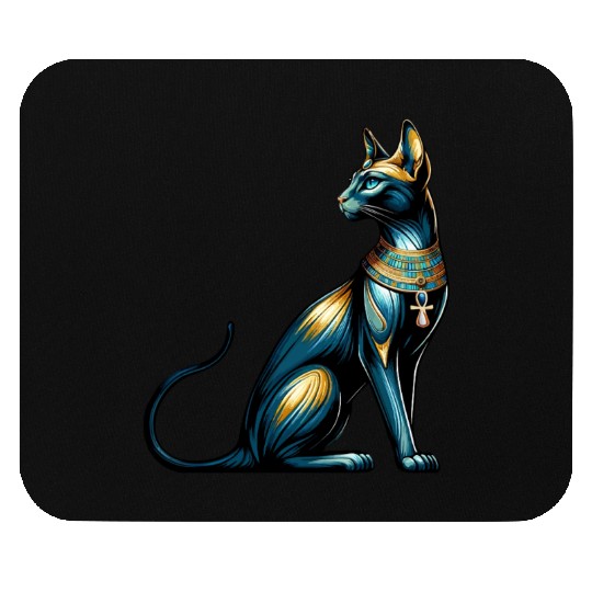 Bastet | Egyptian Cat Goddess & Ankh Symbol Mouse Pads
