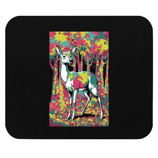 Trippy camouflage deer in the forest Mouse Pads