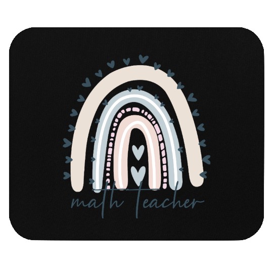 Math Teacher with rainbow Mouse Pads
