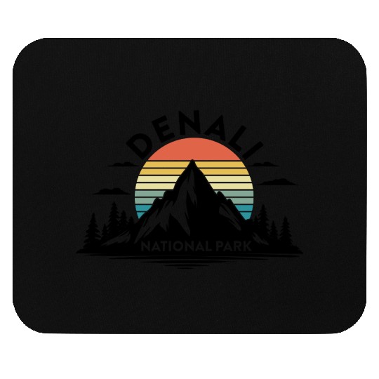 Retro Denali National Park US Vintage Denali Mouse Pads