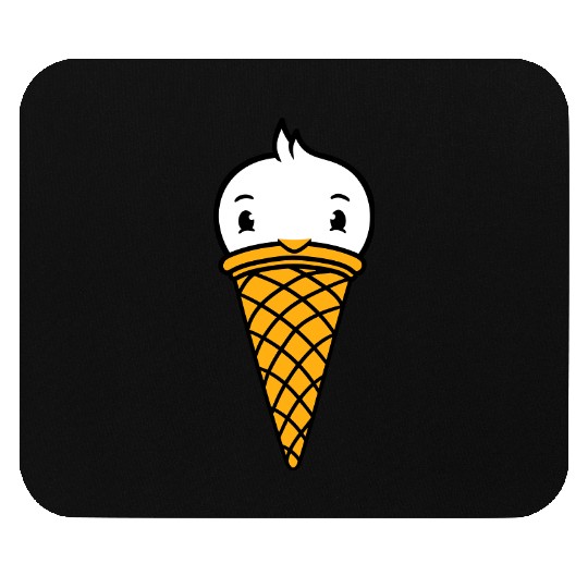 Bird Ice Cream Waffle Scoops Summer Yummy eating Mouse Pads