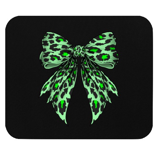 Coquette Bow Cheetah Animal Pattern Lime Green Mouse Pads
