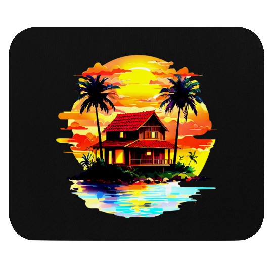 Sunset Serenity in the Tropics Mouse Pads