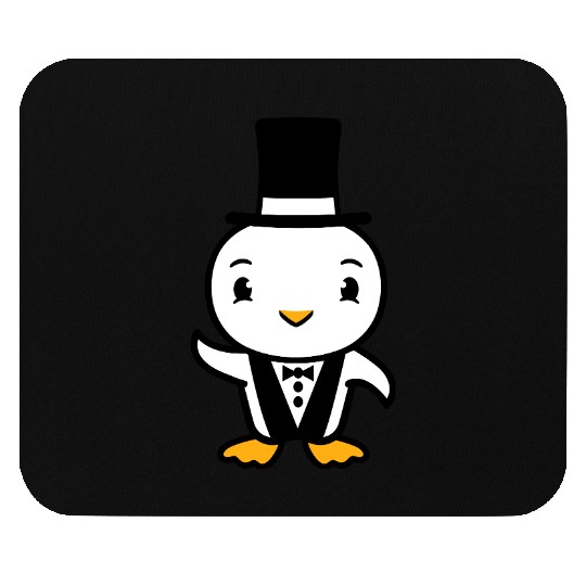 Bird Husband Top Hat Suit Wedding Rich Duck Groom Mouse Pads