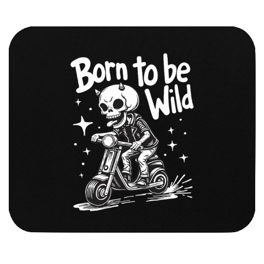 Born to Be Wild - Skull Devil on Scooter Mouse Pads