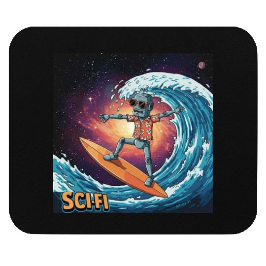 Sci- Fi: Surfer Robot In Outer Space Mouse Pads