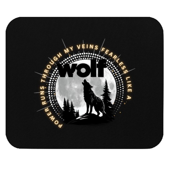 Fearless Wolf Full Moon Mouse Pads
