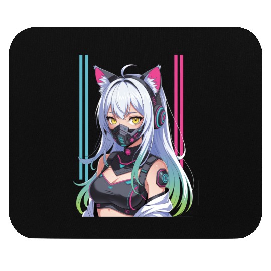 Futuristic Cyberpunk Girl Mouse Pads