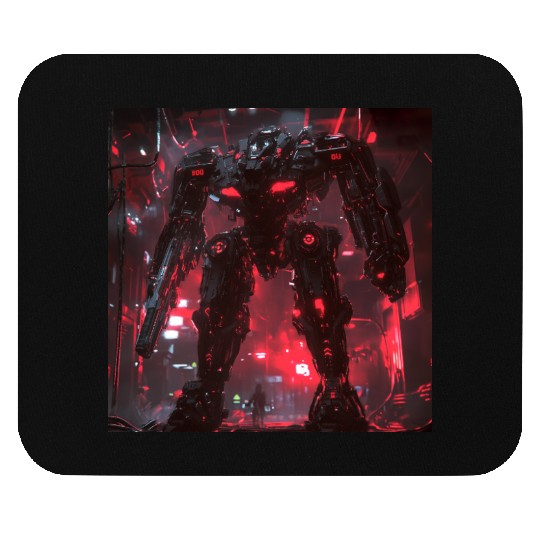Crimson Labyrinth Mech Mouse Pads