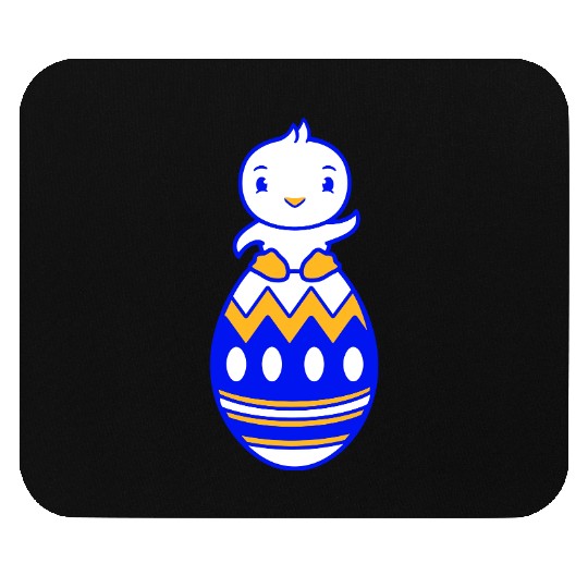 Chick Sits On Giant Easter Egg Waving Easter Sweet Mouse Pads