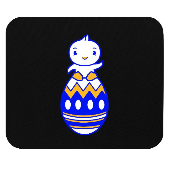 Chick Sits On Giant Easter Egg Waving Easter Sweet Mouse Pads