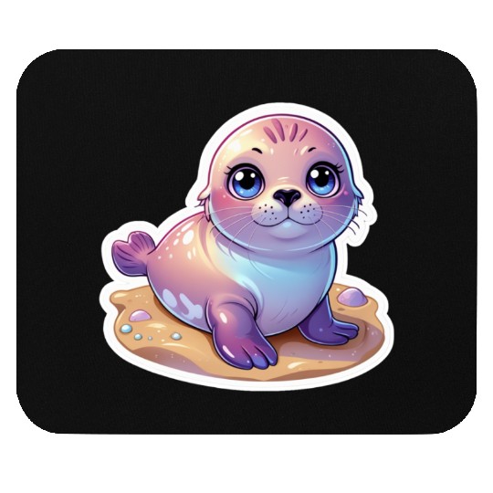 Adorable Seal Sticker Mouse Pads