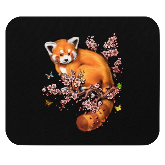 Red Panda Cherry Blossom Mouse Pads