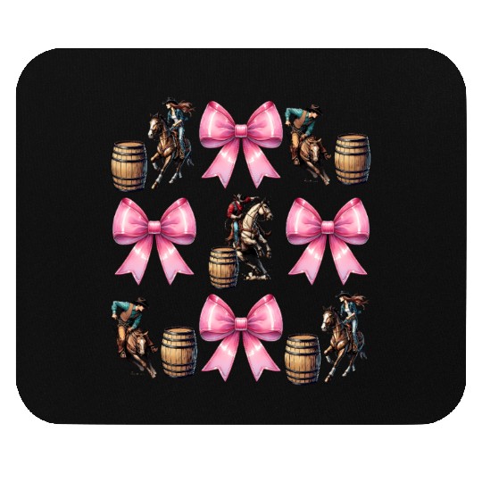 Coquette Bow Barrel Racer Barrel Racing Rodeo Mom Mouse Pads