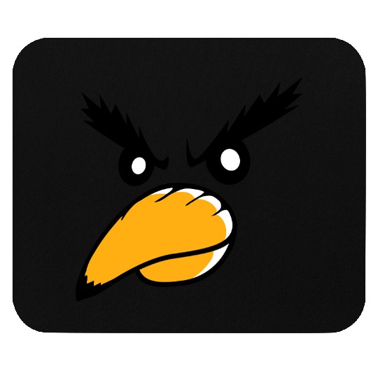 Raven bird looks evil cool funny comic humor face Mouse Pads