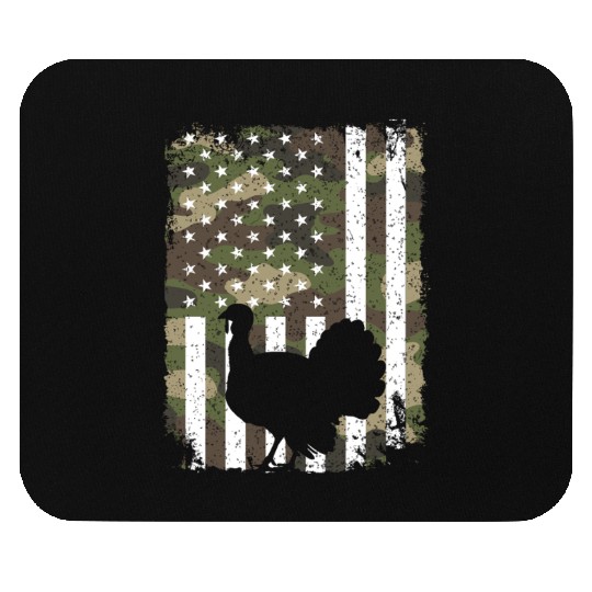 Turkey Hunting Camo US Flag For Hunter Camouflage Mouse Pads