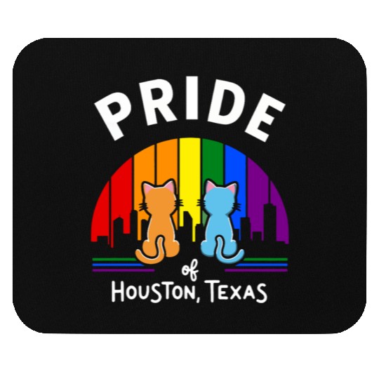 Pride of Houston City Texas USA Rainbow Flag Mouse Pads