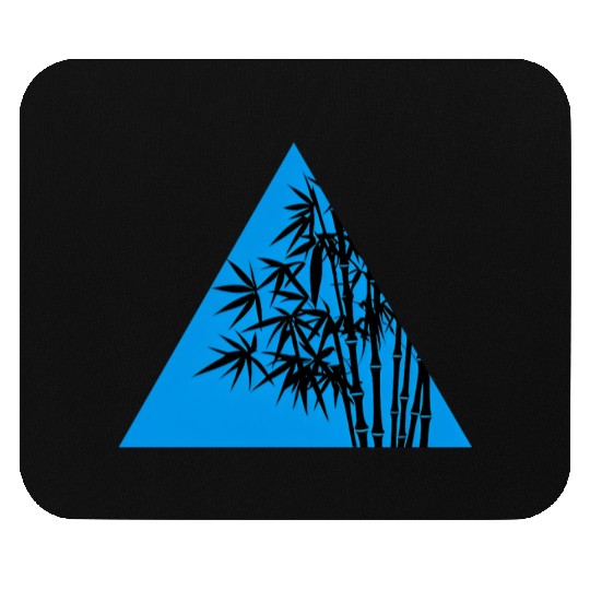 A Blue Triangle and Bamboo Mouse Pads