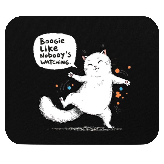 Happy Dancing Cat – Cute Funny Cat Lover Design Mouse Pads