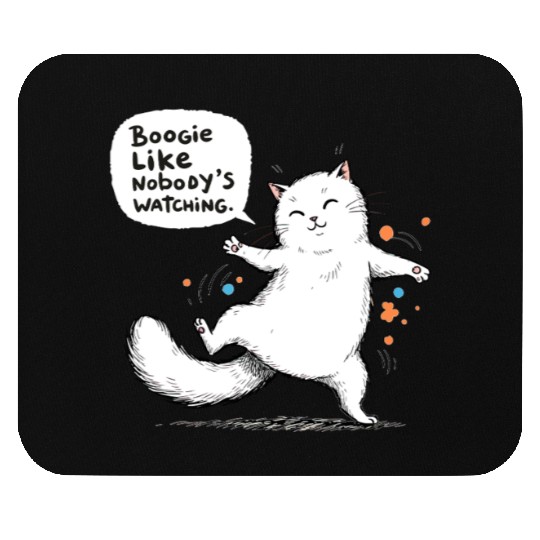 Happy Dancing Cat – Cute Funny Cat Lover Design Mouse Pads