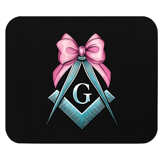 Coquette Bow Square Compass Freemasonry Mom Mouse Pads