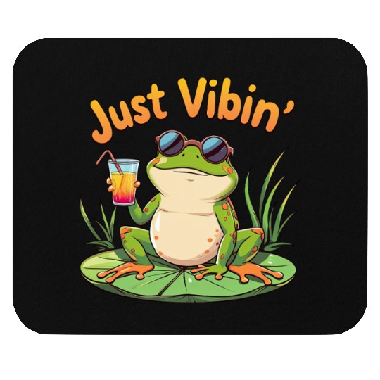 Just Vibin' Summer Frog Mouse Pads