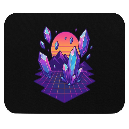Crystal Skies: A Vaporwave Dreamscape Mouse Pads