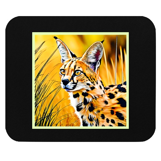 Vivid Cheetah in Golden Savannah Artwork Mouse Pads