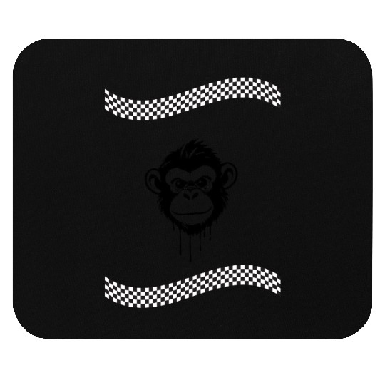 Racing Monkey: Checkered Flag Vibes Mouse Pads