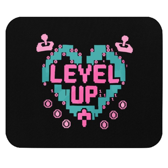 Retro Gamer’s Code Pixel Heart Mouse Pads - Level Up