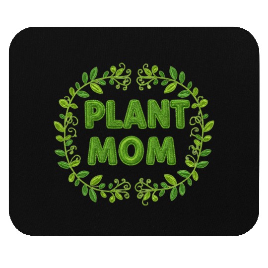 Plant Mom Floral Wreath Design Mouse Pads