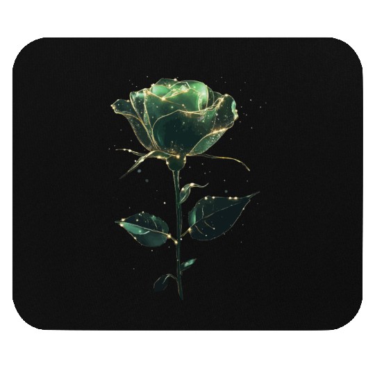 Green Rose Mouse Pads