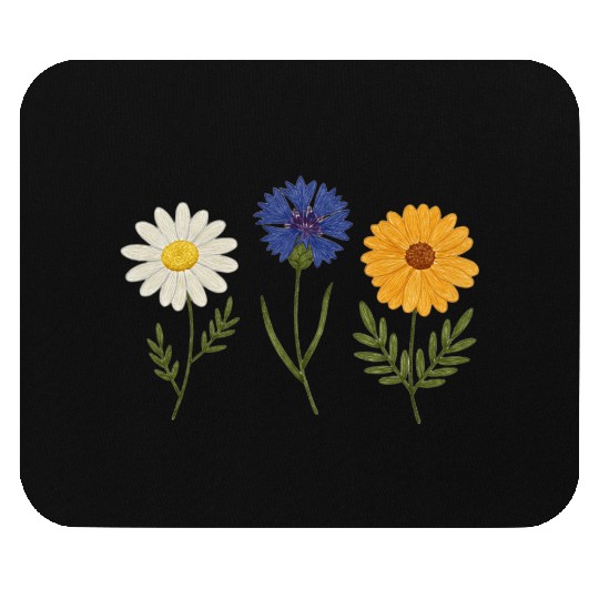 Wildflower Trio Daisy Cornflower Marigold Mouse Pads