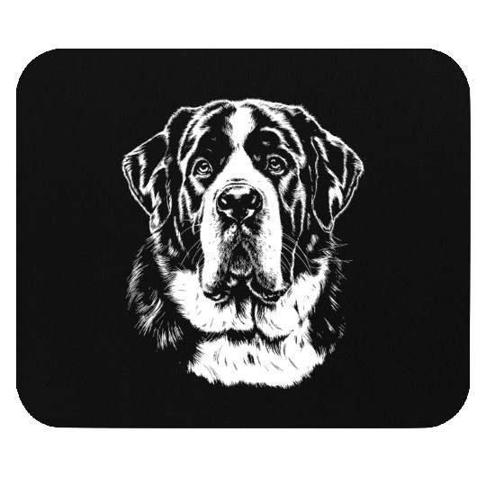 Saint Bernard Portrait | Minimalist Apparel Mouse Pads
