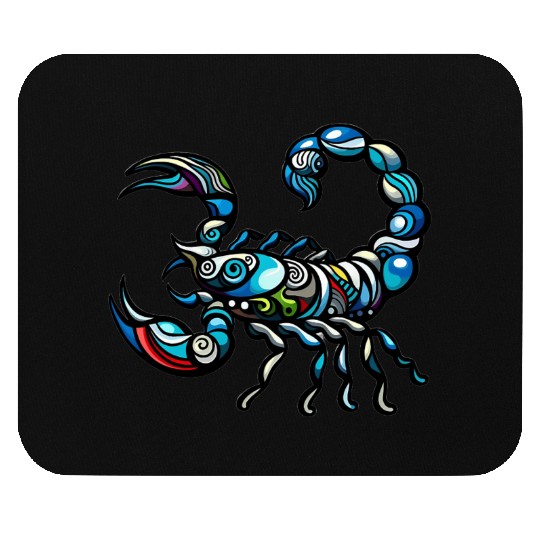 psychedelic scorpion Mouse Pads