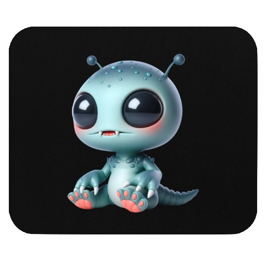 Galactic Alien with Cosmic Aura Mouse Pads