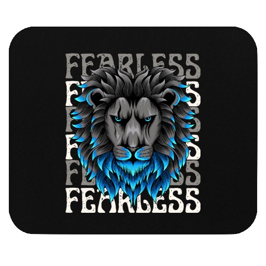 Black Blue Illustrative Fearless Mouse Pads