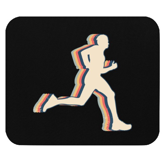Runner Marathon Running Retro Line Art Mouse Pads