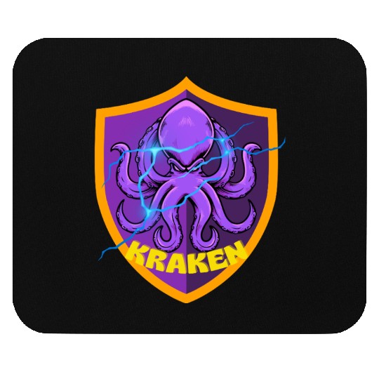 Kraken Power – Electric Sea Beast Emblem Mouse Pads
